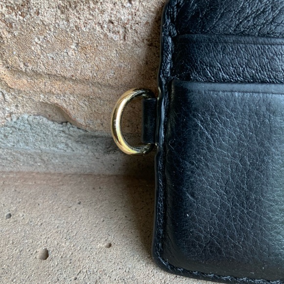 MICHAEL KORS Black Pebbled Leather Card Slim Small ID Sleeve Case Wallet Women’s - Picture 7 of 14